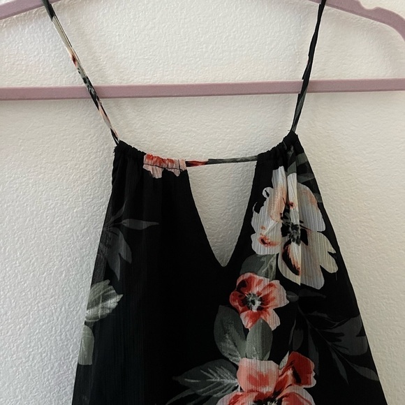 Hollister Halter Black Floral Maxi Size Small - Picture 2 of 5